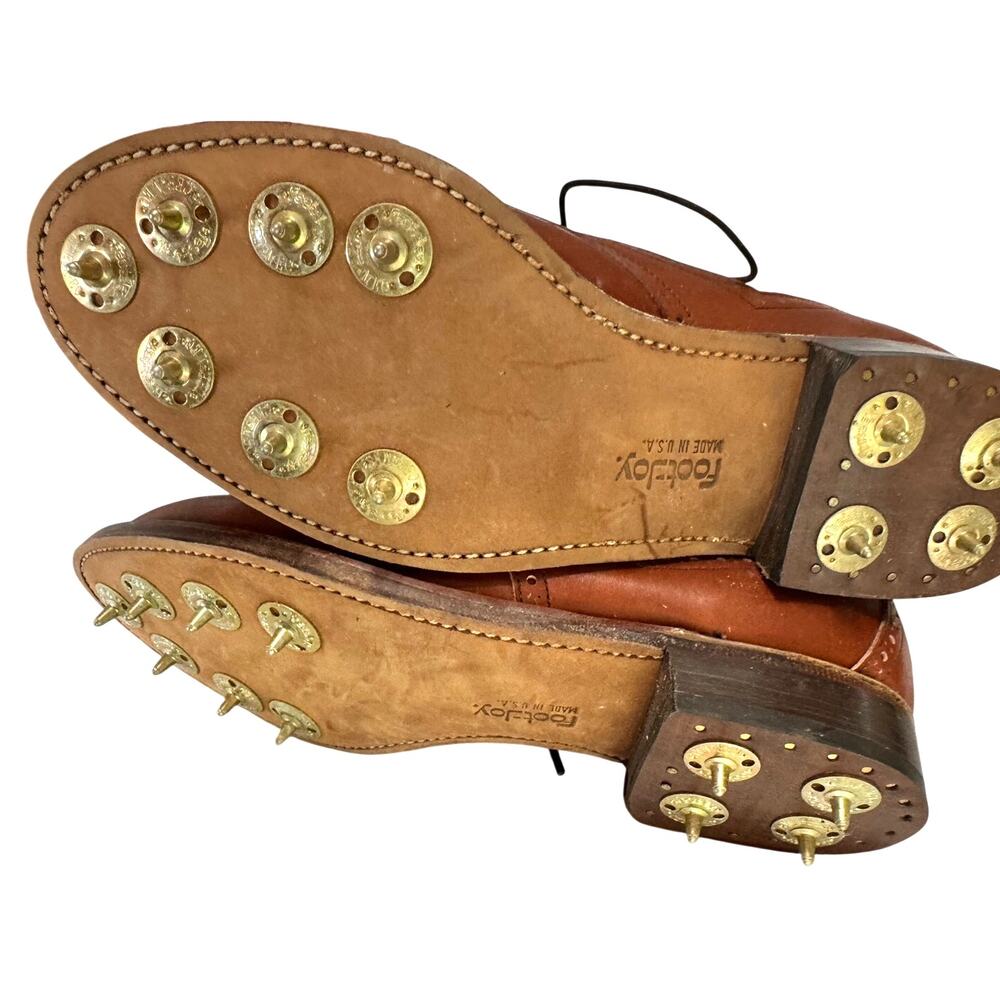 Vintage FootJoy Classics Womens 6.5 B Brown White Leather Kiltie Golf Shoes - Picture 5 of 7